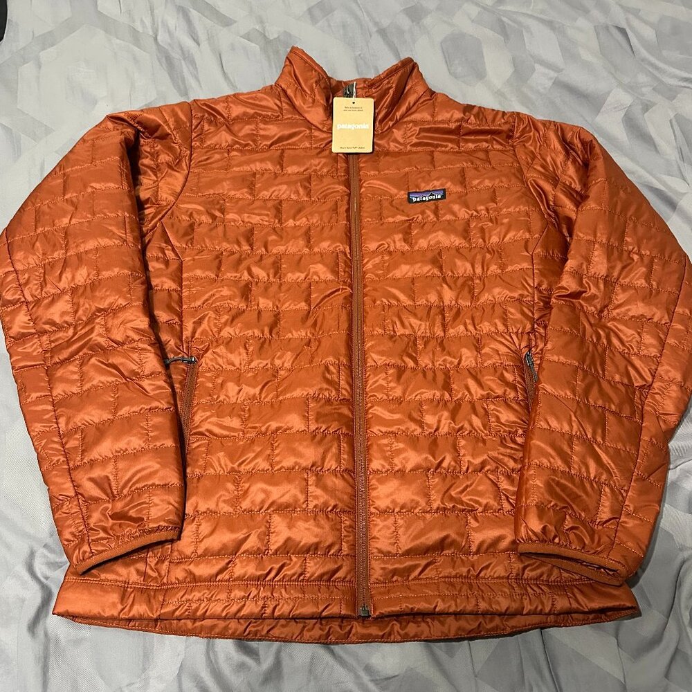 New Patagonia 2025 Nano Puff Jacket Burnished Red Orange Men's Large L
